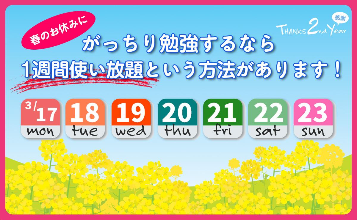 春 1週間使い放題